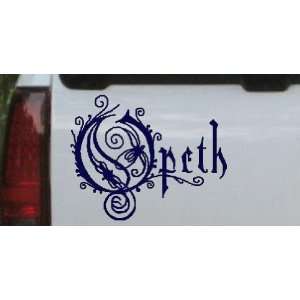 Navy 10in X 8.6in    Opeth Band Logo Car Window Wall Laptop Decal 