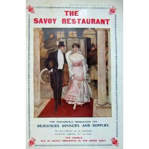 1906 Savoy Restaurant Colour Ma Woman Dinner Supper:  Home 