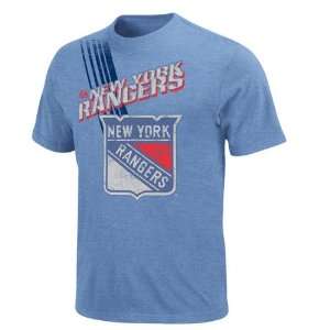  New York Rangers Blue Bank On It Heathered T Shirt: Sports 