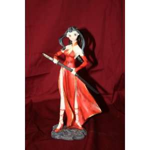 8 Tall Resin Japanese Girl with Sword