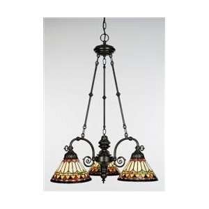   Vintage Bronze Westlake Renaissance 3 Light Down Lighting Chandelier