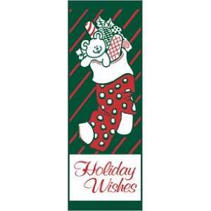  30 x 84 in. Holiday Banner Holiday Wishes Stocking: Home 