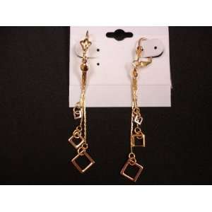  Tri Colored 18kt Gold Layered 3 Earrings 