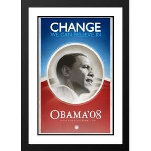  Barack Obama 20x26 Framed and Double Matted Change 
