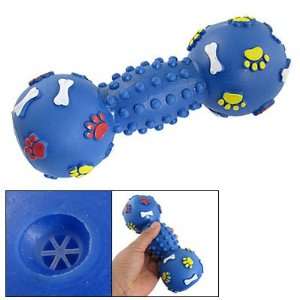   Paw Bone Print Pet Dog Squeaky Toy w Dumbbell Shaped
