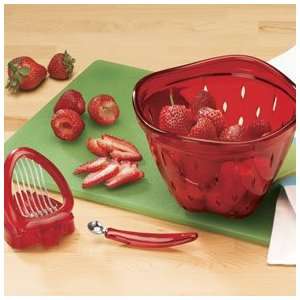  Simply Strawberries Set Colander, Huller, & Slicer 