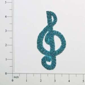  Beaded Treble Clef Applique 