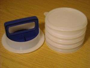 TUPPERWARE LARGE HAMBURGR PRESS & FREEZER SET NICE  