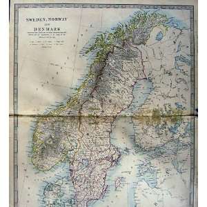  C1868 Map Sweden Norway Denmark Gottland Baltic Sea: Home 
