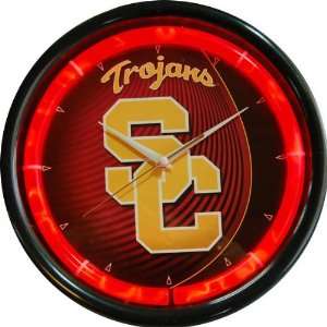 USC Trojans Plasma Neon Clock 