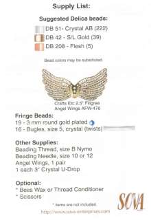 Crystal Angel Beaded Ornament Kit Delica & Crystal U Drop Beads  