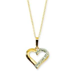  Sterling Silver Gold Plated IJ Diamond Heart Pendant: Arts 