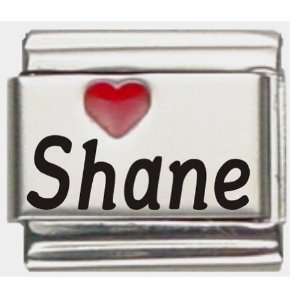  Shane Red Heart Laser Name Italian Charm Link Jewelry