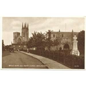1920s Vintage Postcard Bayle Gate and Priory Church Bridlington 