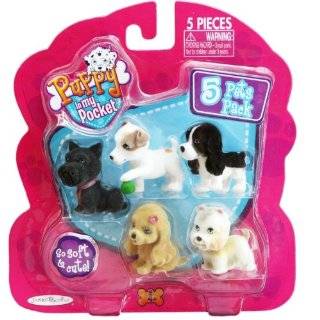  Puppy In My Pocket 5 Pets Pack (Laddy, Poppy, Buffy, Petey 