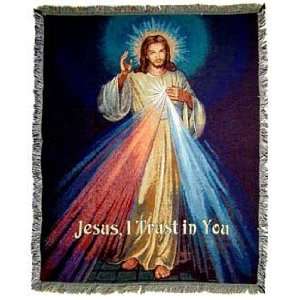  Jesus Lord Devine Mercy Cotton Throw Blanket