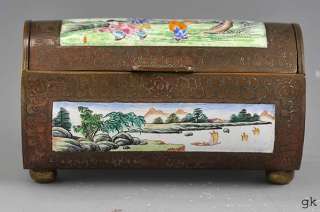 Antique Chinese Enamel Box Traditional Design 1880 1900  