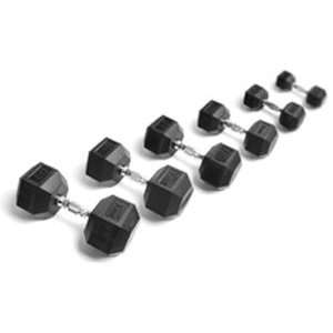  Rubber Hex Dumbbell Set 5 50