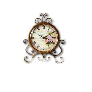   iron desk clock mantle clock mute machine core clock: Home & Kitchen