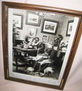 Fun VICTORIAN Photo DATING COUPLE with Sleeping Mom FRAMED 8 X 10 