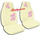 PAIR OF CUTE HEARTS CAR SEAT COVERS SO COOL&AWESO​ME!!
