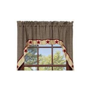  TicKing Star Swag Curtain   Black Tan   72 Inch by 36 Inch 