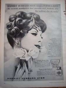 1958 Harriet Hubbard Ayer Cosmetics Beauty Mositure Creme Pretty Woman 