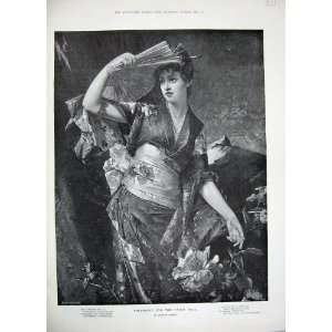   1889 Kiesel Fine Art Beautiful Woman Fancy Dress Ball: Home & Kitchen