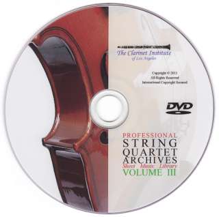 String Quartet Sheet Music Volume 3 DVD PDF  