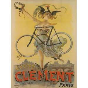  Cycles Girl Holding Clement Bike Rooster HAT Paris French France 