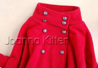 JK Cape Wool Women Double breasted Poncho Jacket Coat  