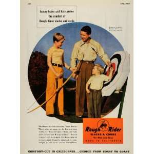   Ad Slacks Cords Rough Rider Archery Bow Target Men   Original Print Ad