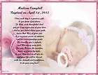 Personalized Christening Baptism Poem For Baby Girl