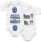hamburg sv football baby grow shirt onesie babygro name no
