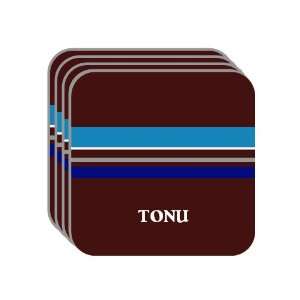 Personal Name Gift   TONU Set of 4 Mini Mousepad Coasters (blue 