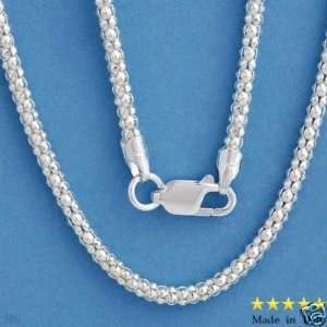  20 SOLID STERLING pOpCoRn CHAIN SILVER NECKLACE 