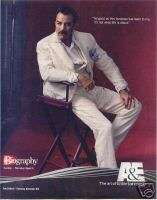 TOM SELLECK A&E BIOGRAPHY AD / BUSINESS GOOD TO ME  