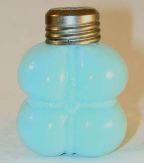 Antique Cotton Bale Opaque Blue Blown Glass Shaker  
