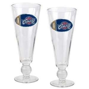 Cleveland Cavaliers NBA 2pc Pilsner Glass Set with Basketball on stem 