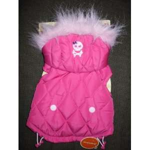  Hot Pink Skull Quilted Dog Jacket (XS): Pet Supplies