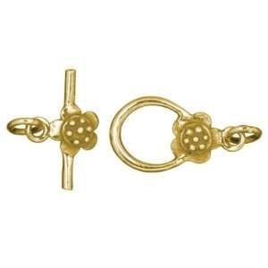  5pc 16mm Flower Toggle   14k Gold Plate: Arts, Crafts 