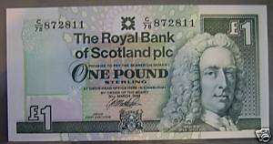 1999 Royal Bank of Scotland One Pound Sterling Note  
