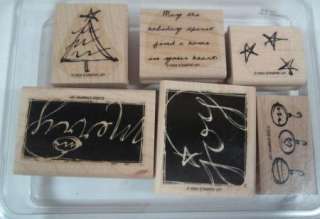 Stampin Up HOLIDAY SPIRIT 2003 Mounted Rubber Stamps  