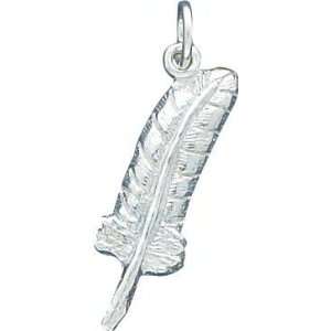  Sterling Silver Quill Charm: Jewelry