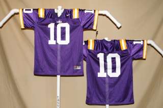 LSU TIGERS #10 Nike FOOTBALL JERSEY Youth Large NWT $44 retail p 