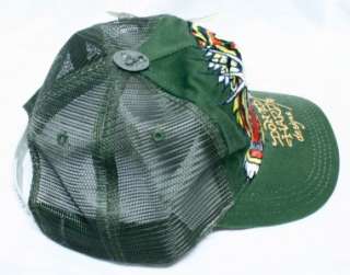NWT Ed Hardy Tiger Army Green Unisex Basic Cap Trucker Hat Unisex Men 