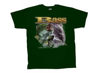 Bass Fishing T Shirt Shadow Fish Design  
