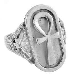   Egyptian Jewelry Silver Ankh of Life Ring   Size 7 Jewelry