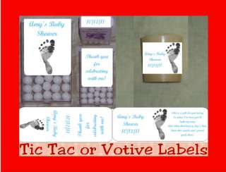Baby Shower Favors Tic Tac or Votive Labels  