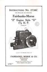 Fairbanks Morse Z D 1 1/2 HP Hit & Miss Engine Manual  